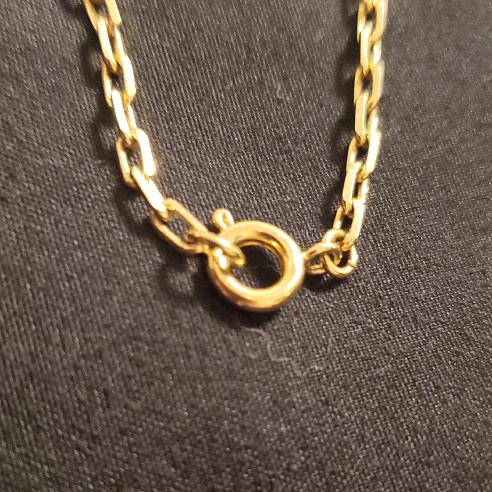 Gold Tone Pearl Station Necklace Cream Bead Dangle Necklace - Picture 3 of 5